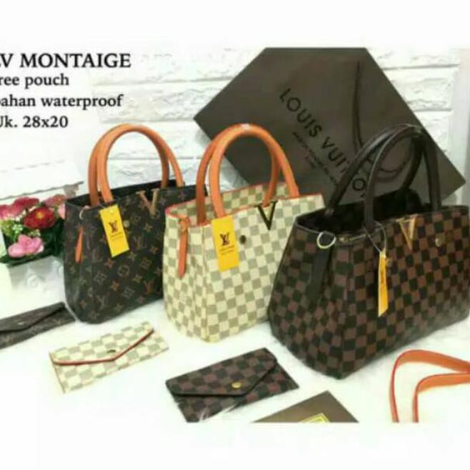 oue1 tas wanita lv montaigne tas cewek fashion import super bagus fashion lpft