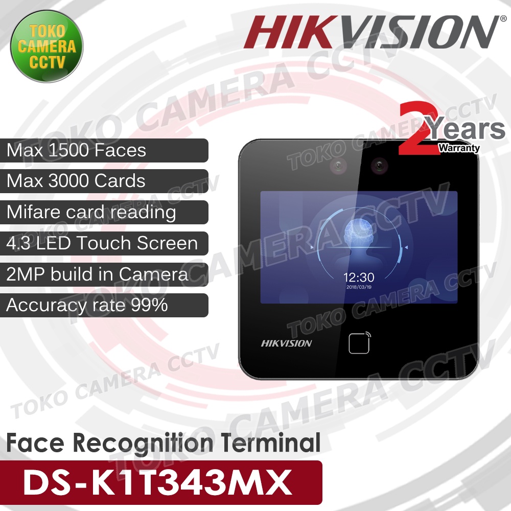 HIKVISION DS-K1T343MX MESIN ABSEN ACCESS CONTROL TOUCH SCREEN FACE RECOGNITION