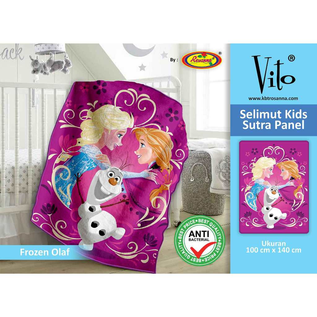 Selimut Rosanna Vito Kids Sutra Panel 100x140 Frozen Olaf