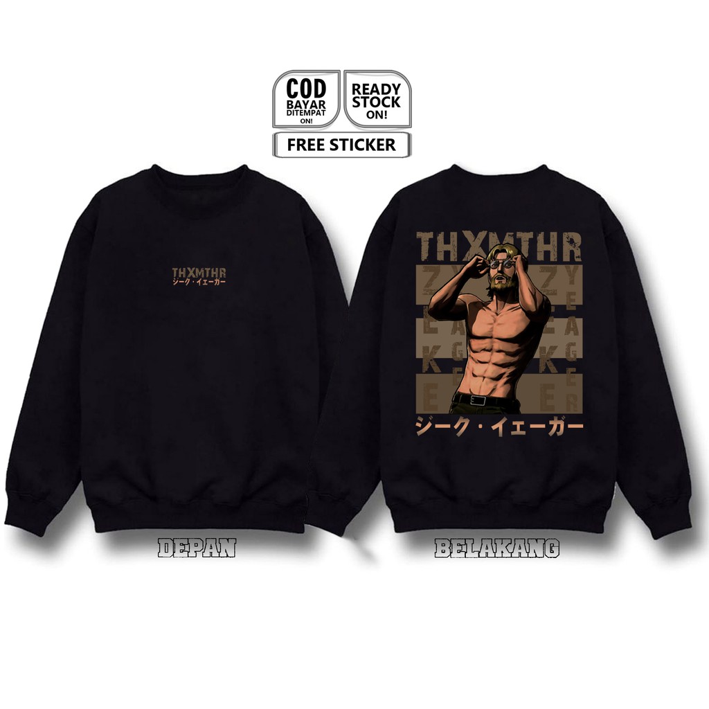 SWEATER CREWNECK ZEKE YEAGER ATTACK ON TITAN JIKU YEGA SHINGEKI NO KYOJIN SENSHI CHO LEVI MIKASA SIG