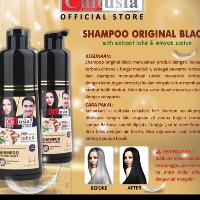 HM_Sin-hair Shampo penghilang uban permanen shampoo cultusia black