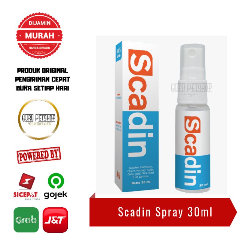 Scadin Spray 30ml Spray Obat Demodex Scabies Jamur Kucing Anjing