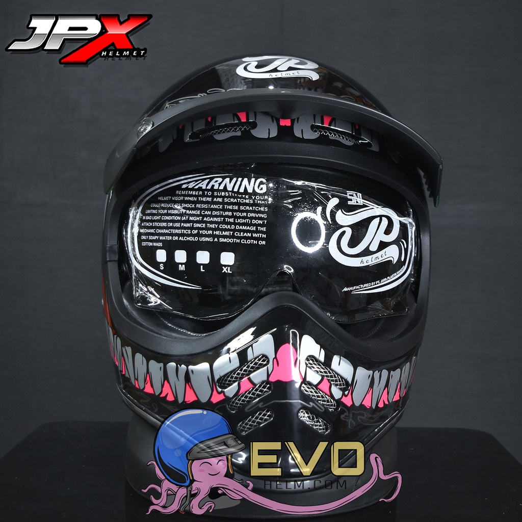 HELM JP SIGNATURE SG06 VENOM ORIGINAL HELM JP CAKIL MOTIF MONSTER VENOM SG-06 ( ONGKIR 2KG SAJA )