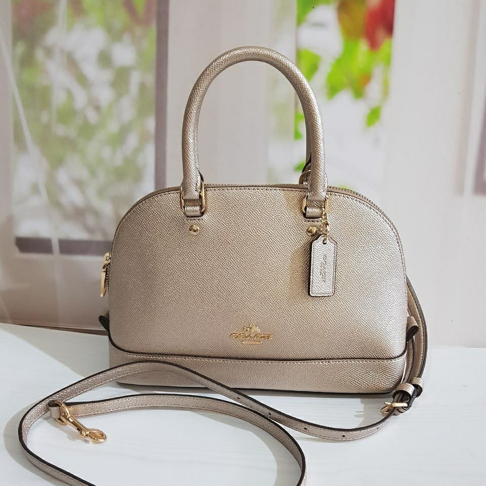 Coach Mini Sierra Platinum Leather. Tas Coach Original