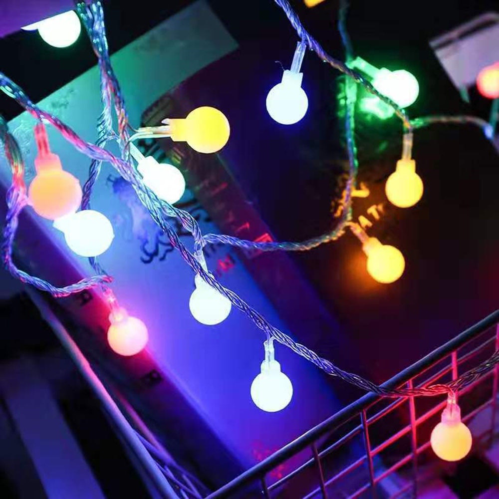 Lampu Bohlam bola anggur Led 80LED 220V 10M Multi Warna indoor only Lampu Tumblr Bola Anggur Lampu Pohon natal Tumbler Model bulat led Lampu Hias Fairy String Light Model Ball YJT80L Warna Multi Warna String Lights Fairy Christmas Lights Holiday