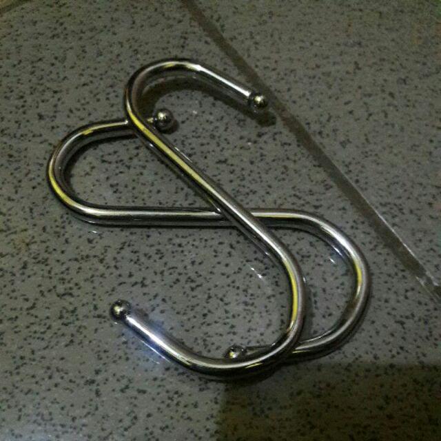 4 Pcs Hanger Gantungan Hook S Krom Stainless ( Pengait Bentuk S)