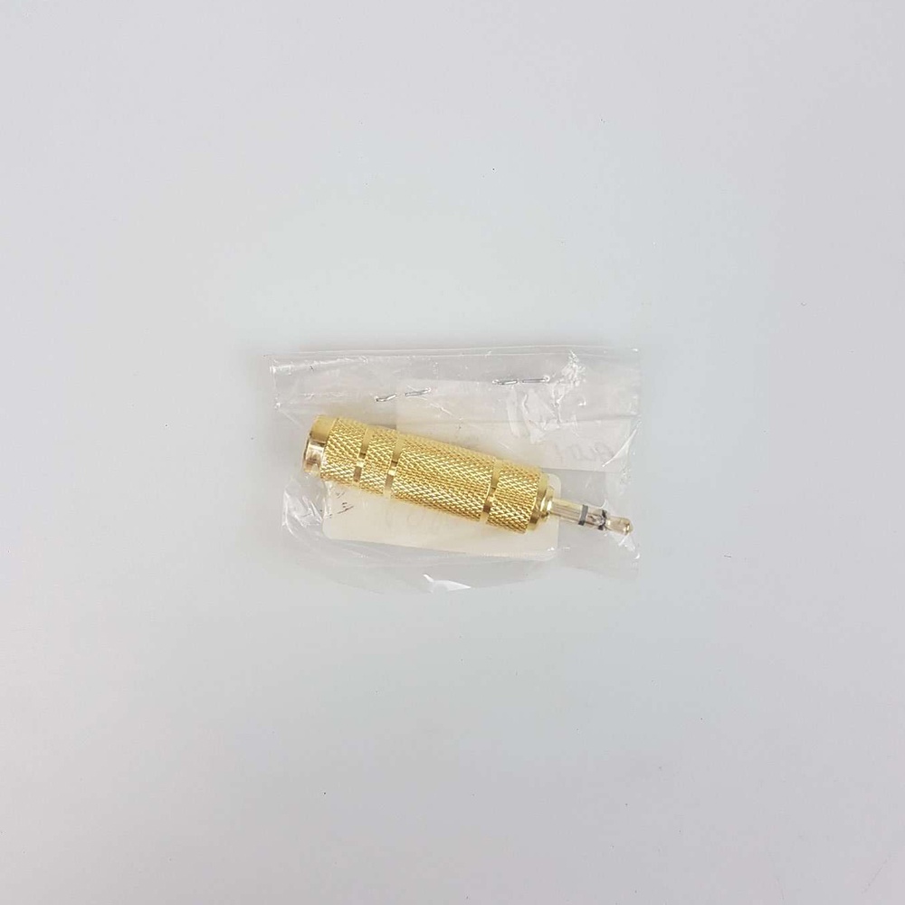 Kepala Plug AUX 3.5mm to 6.35mm Connector Head Gold Plated Male RConnect - Golden