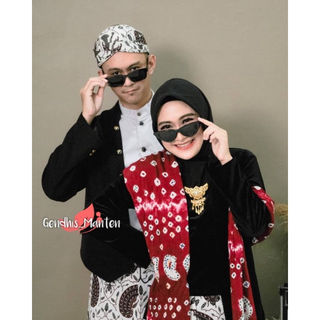 Set Prewed / Baju Couple Adat Jawa, Motif Sidoasih Kecil