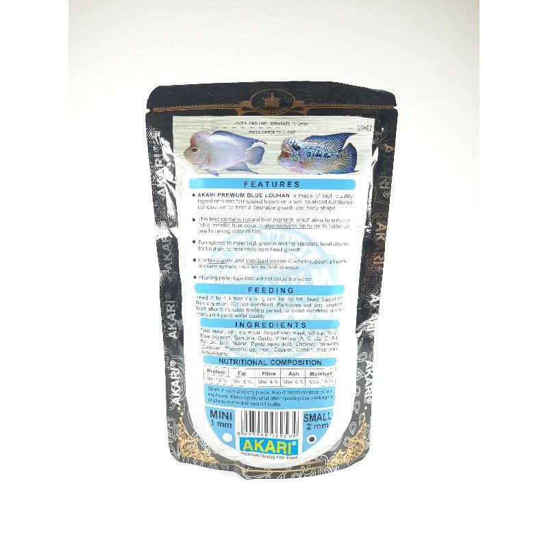 Makanan ikan AKARI AA PREMIUM BLUE LOUHAN 100GR