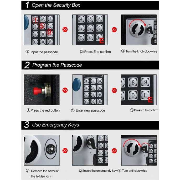 Brankas Mini Kotak Penyimpanan Besi dengan Kata Sandi Password Box