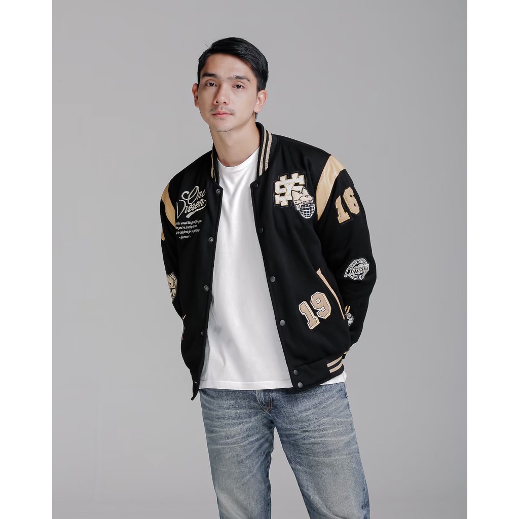 Jaket Varsity RABBIT Jaket Baseball BGSR Original Unisex Cewek Cowok Versity Baseball