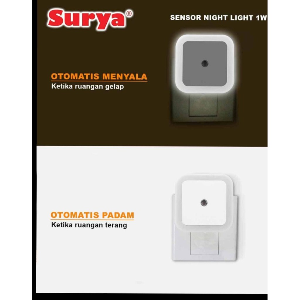 Surya Night Light 1W Lampu Tidur Sensor 1 Watt Lampu tidur Otomatis