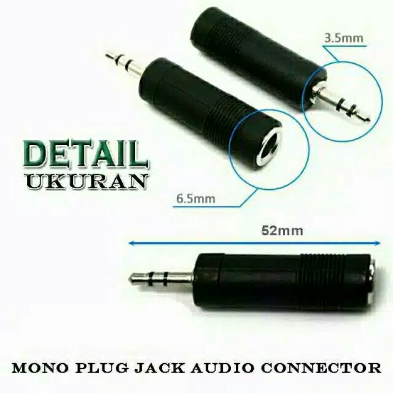 perubah jack besar 6.5mm To 3.5mm / Jack lubang Besar ke port headset handphone