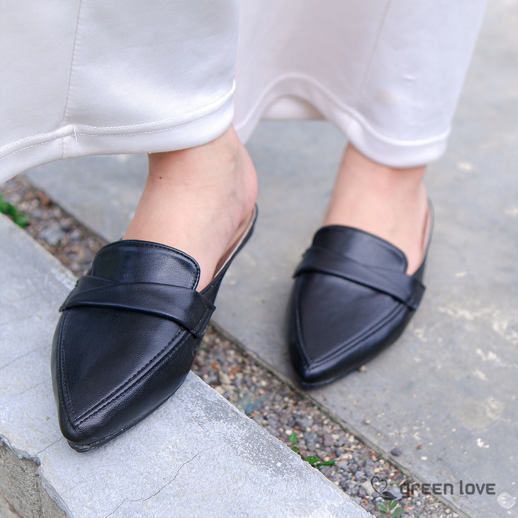 Green Love Slip on Mules DYNAMITE