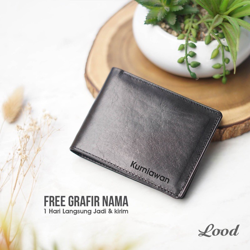 DOMPET LANDSCAPE PRIA KULIT ASLI ORIGINAL 100% KEREN LIPAT PENDEK WALLET - GRATIS CUSTOM UKIR NAMA