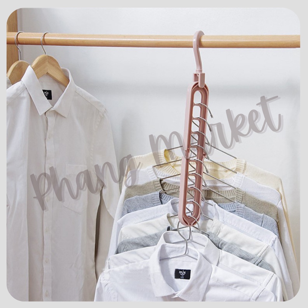 Magic Hanger Gantungan Jemuran Baju Pakaian Multifungsi Serbaguna Instan 9 in 1