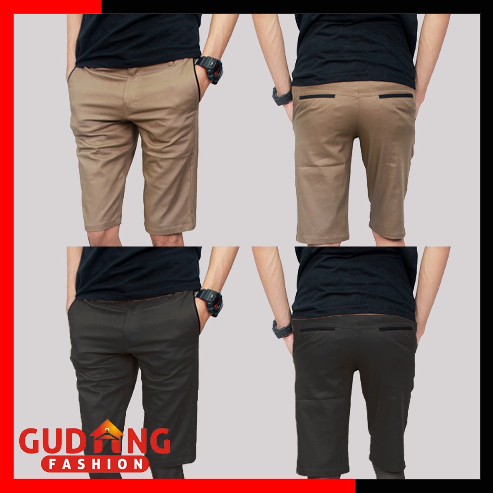 Celana Chino Pendek Polos Slimfit / Men Stretch Chino Pants - Banyak Pilihan Warna CLN (COMB)