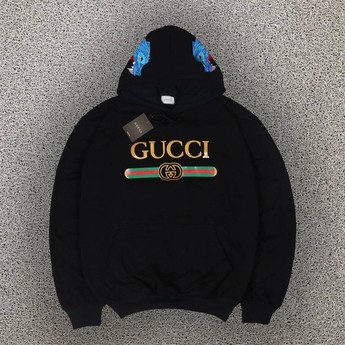 JAKET SWEATER HOODIE GUCCI WOLF HOODED BLACK AUTHENTIC ORIGINAL BESTSELLER