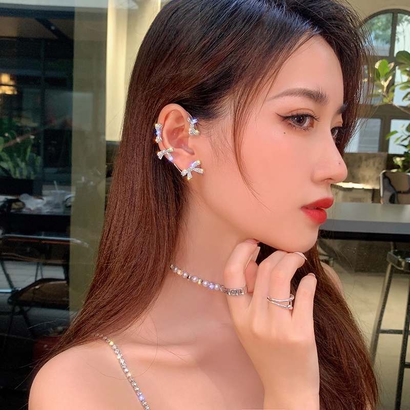 Anting Tanpa Tindik Desain Pita Gaya Korea Untuk Wanita