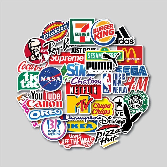 

TERBARU STICKER PACK BRAND LOGO | STICKER TUMBLER | STIKER LAPTOP KOPER HELM