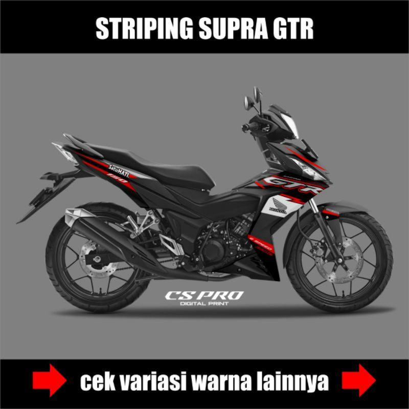 Striping Decal Honda Supra GTR Stiker Variasi Motif Pertamina Mandalika