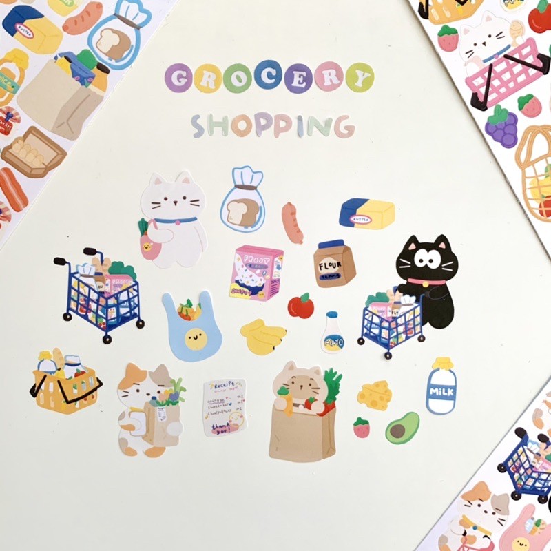 

Summer Tapes - Grocery Shopping Seal sticker/stiker jurnal/deco sticker