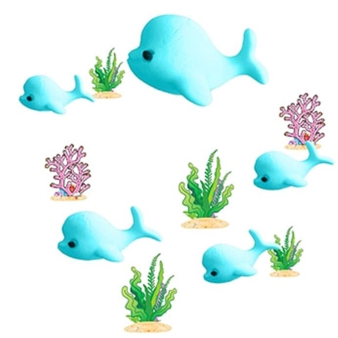 3D Silicon Mold Fondant Cake Decoration - 5 Size Whale Fish