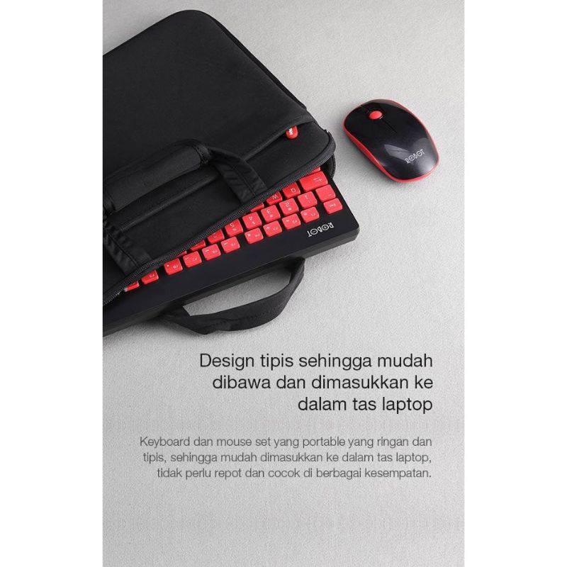 Keyboard + Mouse Combo ROBOT KM3000 Potable Mini WirelessProduk kami 100% Original ROBOT dan bergaransi