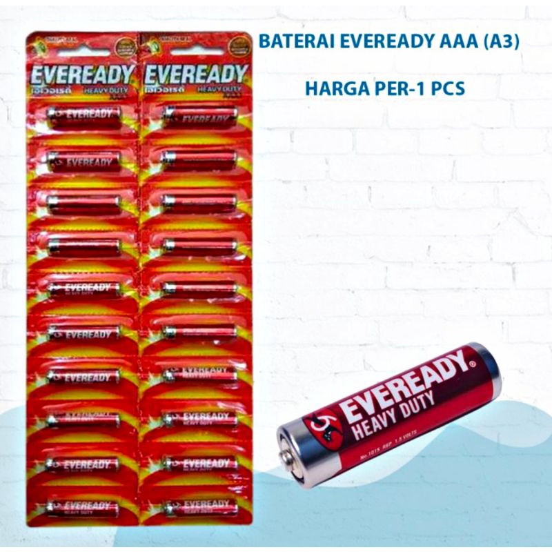 ( Harga Per Pcs ) Batrai AAA EVEREADY AAA / A3 / Batrai TV / Batrai AC / Batre For Clock