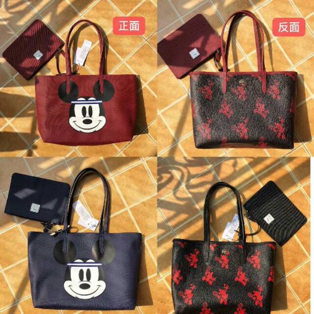 Tas Wanita Lacoste Mickey Bolbal Tote Bag 888# set 2in1