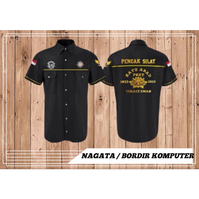 Kemeja PSHT Satu Abad Kemeja Nagata Terate Emas Hem PSHT Terbaru