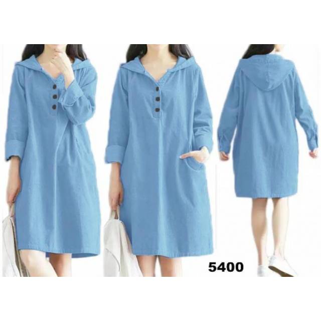 Dress Hoodie KATUN DENIM Tosca , BIRU