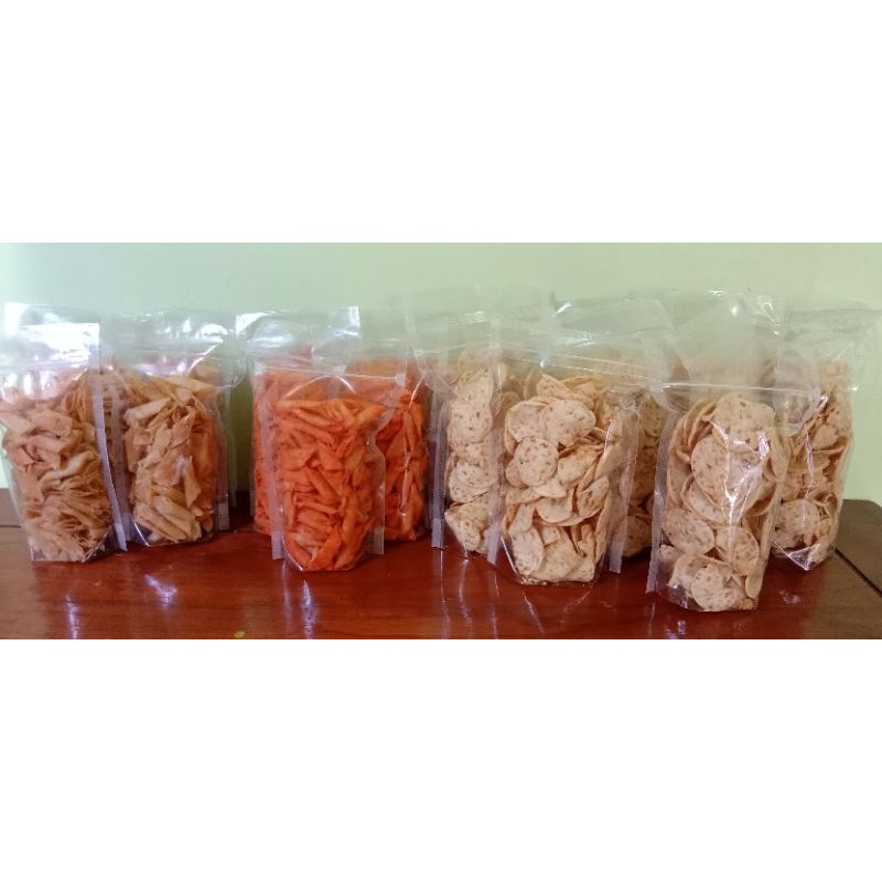 

Aneka Cemilan Keripik tempe, keripik lumpia, macaroni 250gr