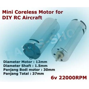 DC Coreless Motor 12x30mm 6v 20000Rpm for rc Helicopter aircraft 6v