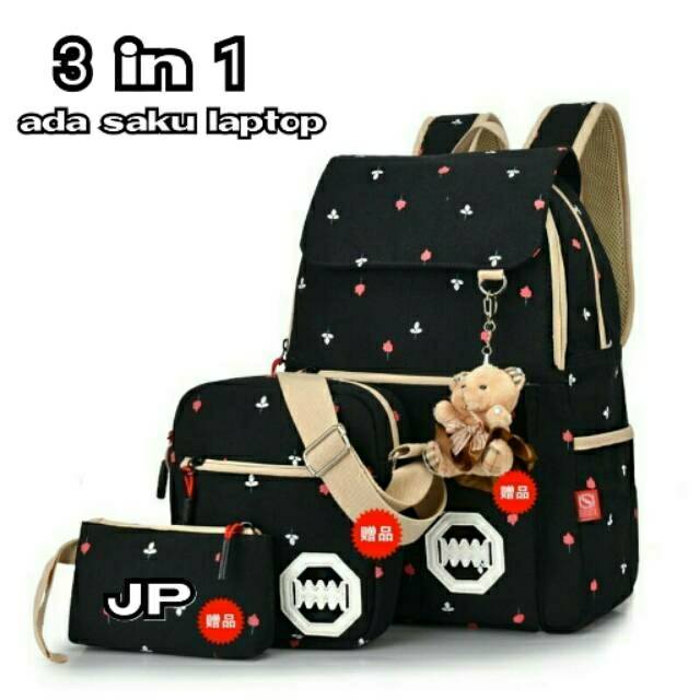 Tas ransel motip tulip tutup