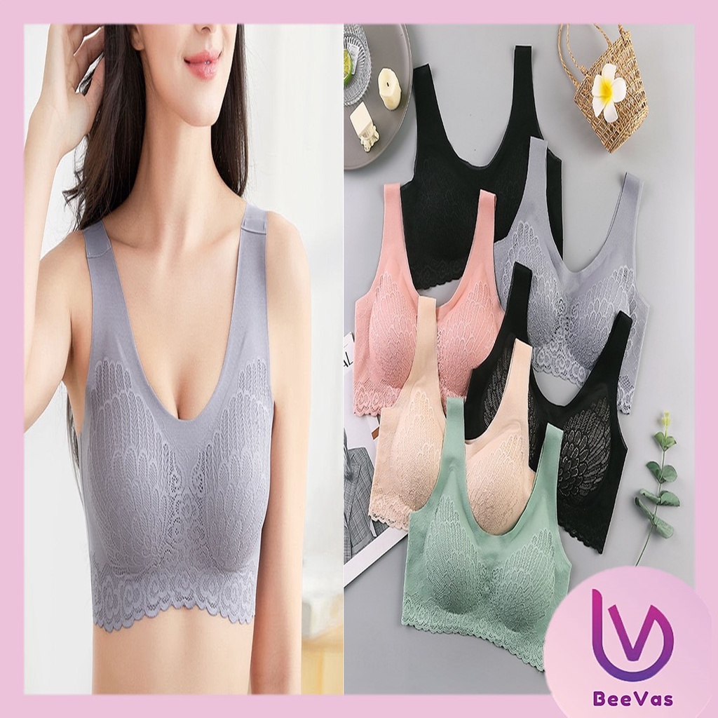 BV.ID •BR842 BH BRA SEAMLESS LACE PUSH UP TANPA KAWAT BRALATE ELASTIS DENGAN BUSA BAHAN HALUS - BRA MURAH KOREA