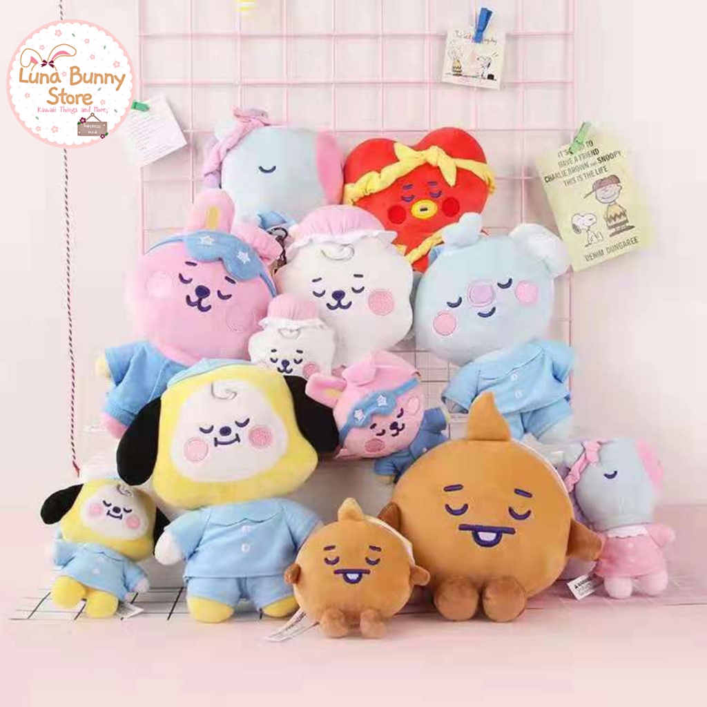 BTS BT21 Army Keychain Plushie Bag Charm Korea Boneka BTS Gantungan Kunci BTS Cooky Tata Mang Strap