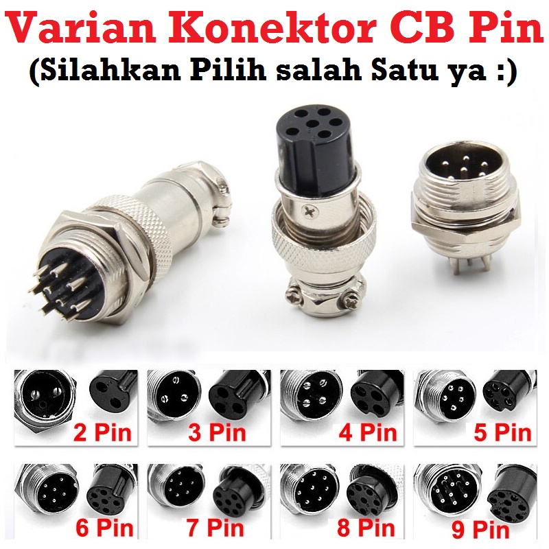 [HAEBOT] Jack Konektor Connector CB 2 3 4 5 6 7 8 Pin Male Female GX16 16mm Plug Socket Aviation CNC Panel Kontrol Colokan Sinyal