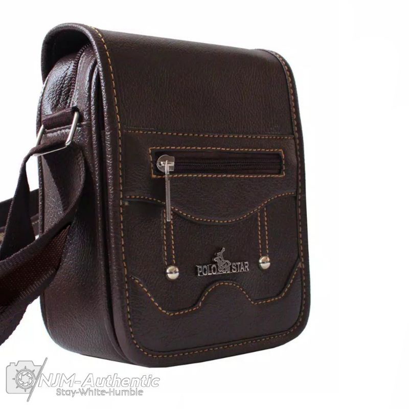 Tas kulit-tas selempang Bahu Kerja kulit pria tas selendang kulit pria crossbody bag kulit pria outdoor-Coffee