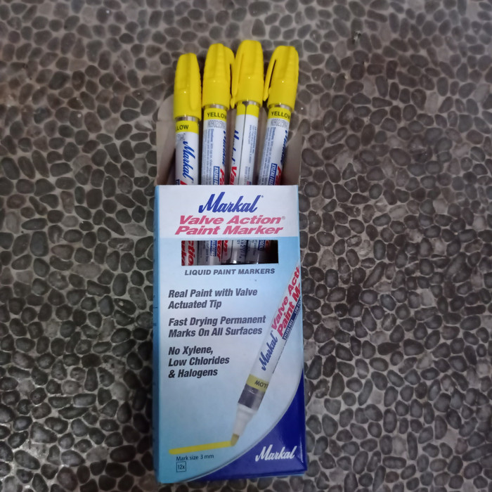 

paint marker-pulpen penanda markal valve action "yellow