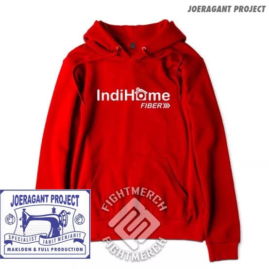 HOODIE INDIHOME FIBER / JAKET INDIHOME FIBER MERAH JP