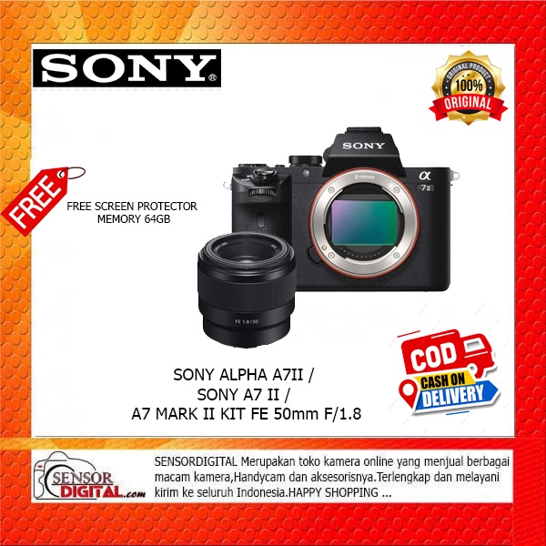 SONY ALPHA A7II / SONY A7 II / A7 MARK II KIT FE 50mm F/1.8 - RESMI