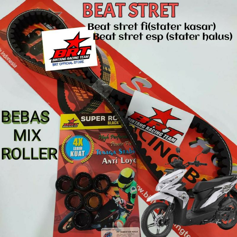 V BELT &amp; ROLLER BEAT STREET ESP ( STATER HALUS) /BEAT POP BEAT ESP SCOOPY FI ESP BEAT FI ESP SPACY FI VARIO KARBU/FI 110 VARIO TEKNO 110(KVB) (KZL/k81 /k16/k44 ROLLER BRT BEAT FI ESP ROLLER ORIGINAL BEAT STREET 8 9 10 11 13 GRAM