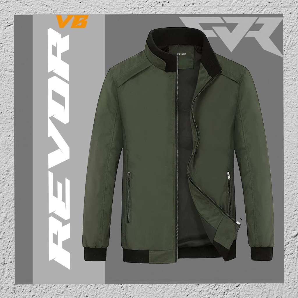 Revor VB Jaket Motor Styles Waterproof Pria Army/gray/navy/black