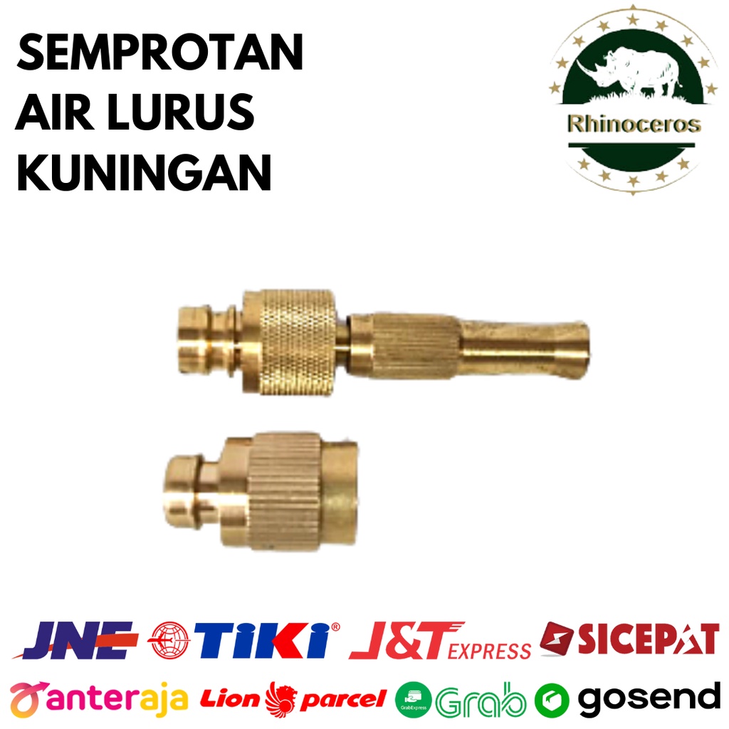 Semprotan Air Lurus Kuningan Hose Nozzle Kepala Cuci Mobil 5/8Inch