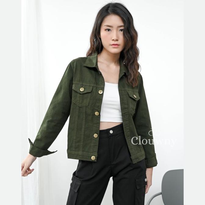 Clouwny - colour jacket - jacket wanita - jaket jeans wanita