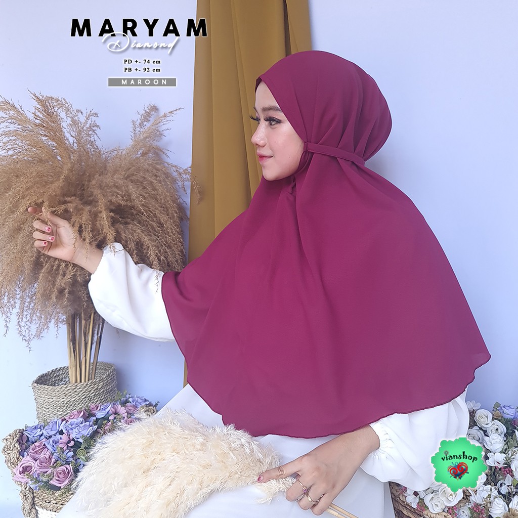 jilbab maryam PART 1 bergo tali non ped,bergo naswa , jilbab 1 layer , jilbab instan,jilbab cantik-maryam MARON