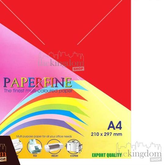

➤ Paperfine Kertas HVS Warna A4 Red Merah Isi / 100 Lembar ♩