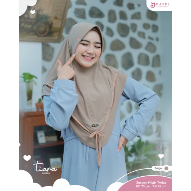TIARA Hijab Instan Matterial Jersey High Twist Pad antem ORI DAFFI
