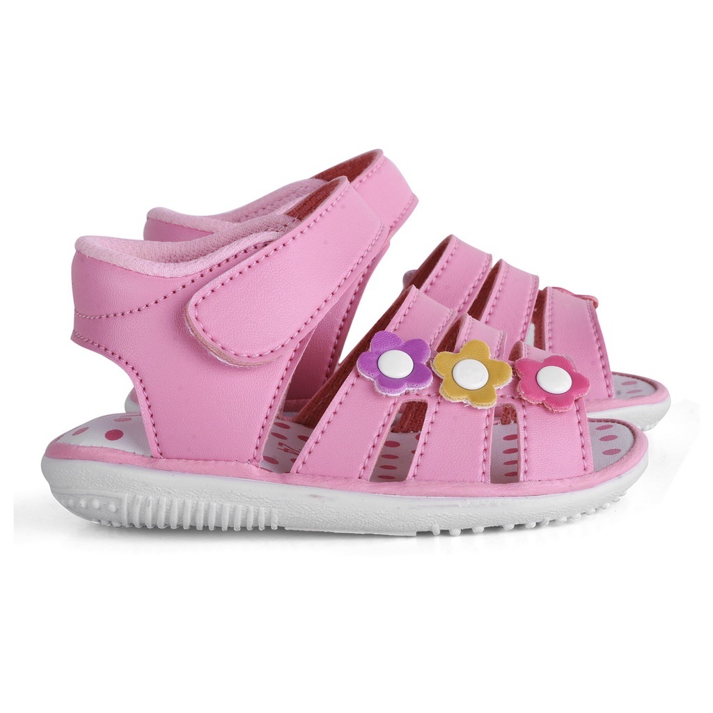 Sepatu Anak Perempuan Bunyi Model Bunga 3 Warna Pink DS03